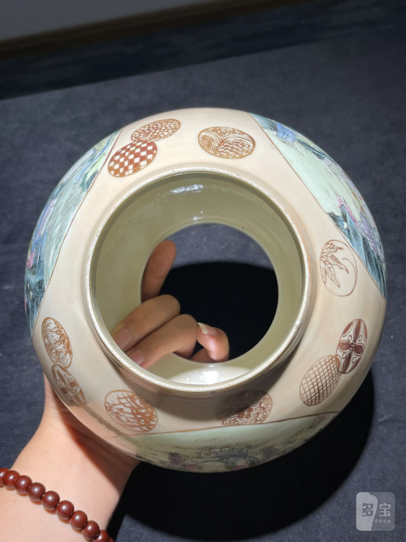 民国 粉彩人物纹皮灯一对 - 图20